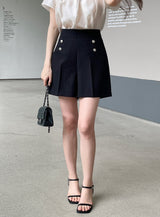 Cornell Summer Tweed Button Short Pants