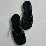 chaytin Studded Strap Thong Sandals
