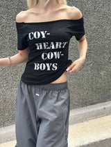 コイハート ボートネックスリムTシャツ(3color)
