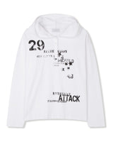 (UNISEX) Attack Henley Hooded Long Sleeve