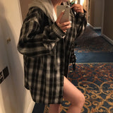 [Bellide made] airplane HOODED LOOSE-FIT CHECK SHIRT