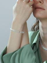 Silver925_グラデーションホワイトクオーツ_ブレスレット (2colors)