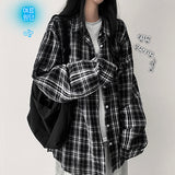 Elo Linen Fluffy Oversized Fit Checkered Shirt Shirt