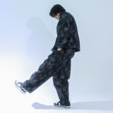 tie-dye wide cargo pants_black