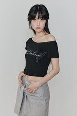 ペタラインレースTEE black