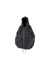 RELABEL Spatial Relations (Hollow Ring Cavity) Colour-Woven Checkered Dual-Form Loose Mid-Length Shirt-Style Coverall