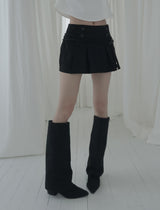 Bowty Pleated Button Skirt Pants
