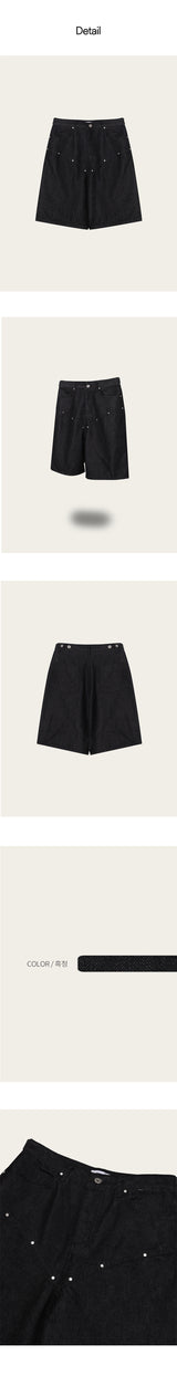 [S/S]リヴェットバミューダデニムパンツ