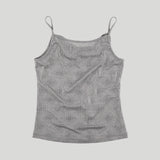 GLITTER COWL NECK CAMISOLE: GREY