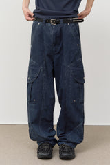 Rounding Dyeing Cargo Pants (2color)