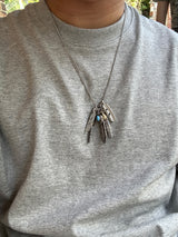 Gemstone Feather Chain Necklace