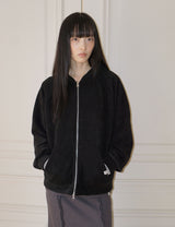 フリース フーディー ジップアップ(BLACK)