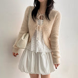 Pud Square String Knit Cardigan