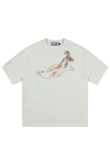クレヨンフローラルボウノットTシャツ
