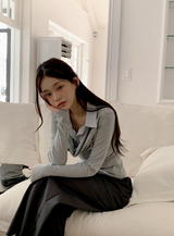 #FZ Stripe Shirt Layered Drape T-Shirt (2color)