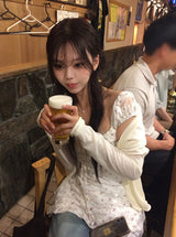 ムティ フラワー リボン レース ミニ ワンピース