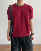 Welt Crop Short Sleeve Knit