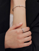 26SS★ [Premium Plating] H-Link AB(W) Duo Line Pave Ring