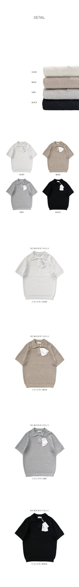 [S/S]リネンラグランオープンカラーニット(4color)
