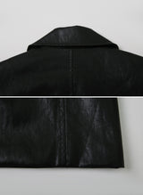 #Simple Leather Overfit Leather Jacket (2color)