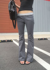 GLAM SHIRRING BOOTS CUT PANTS