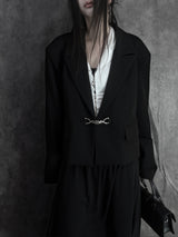 bold buckle cropped jacket (unisex)