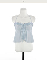 tod's hole frill & shirring halter bl
