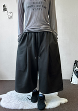 Graff Hot Star Letter Tattoo Patch Wide Balloon Bermuda Shorts