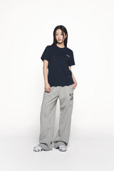 25SS FRENCH RABBIT SILHOUETTE WOMAN SHORT SLEEVE T-SHIRT DARK NAVY