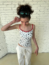 That’s neat Cow Print Top – Color-Contrast Lace Trim Camisole