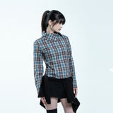 Asym check shirt 005