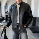 LMN Ribe Biker China Leather Jacket (black)
