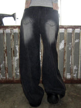 Wrap washing wide denim-PT