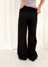 Folding wide cotton pants(2c)
