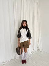 Pumpkin cargo short pants(2c)