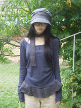 check scarf tee