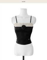[♡MADE♡] coco :: flower dot frill top