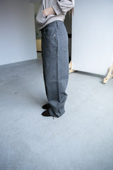 washing herringbone wide pants(2colors)