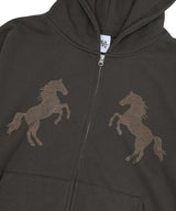 horse hood zip up (dark grey)