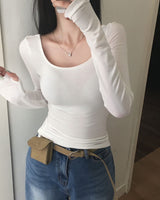 [MADE] Finger hole, square 長袖Tシャツ