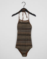 [MADE] Muka hippie stripe net halter neck monokini swimsuit