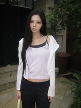 Bato See-through Feminine Hood Zip-Up