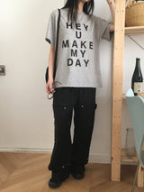Penf Carpenter Damaged Wide Cotton Pants
