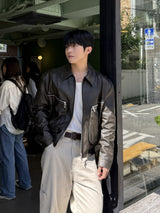 Kai zipper leather jacket