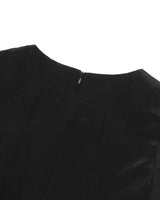 Glossy Frill Top _ BLACK
