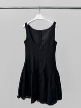 Black lace flare sleeveless dress