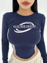 セクシークロップドカラーブロックスポーティーソフトフィットTシャツ - 3 COLOR