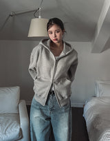 Oti Rivet Brushed Hood Zip Up