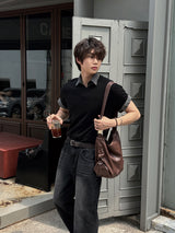 LMN Niel V-Neck Slit Short-Sleeved Knitwear (8 colors)