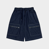 stripe denim shorts_blue